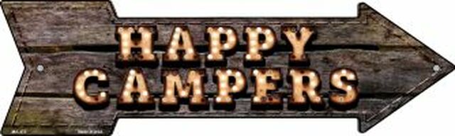 Happy Campers Bulb Letters Metal Arrow
