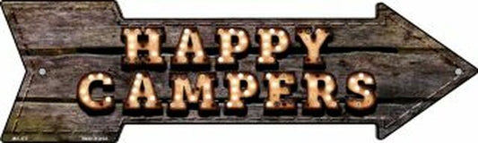 Happy Campers Bulb Letters Metal Arrow