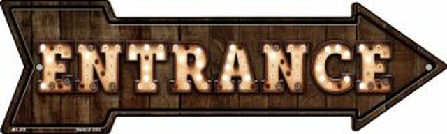 Entrance Bulb Letters Metal Arrow