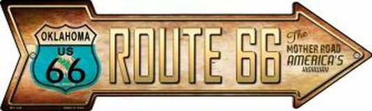 Route 66 Oklahoma Flag Metal Arrow