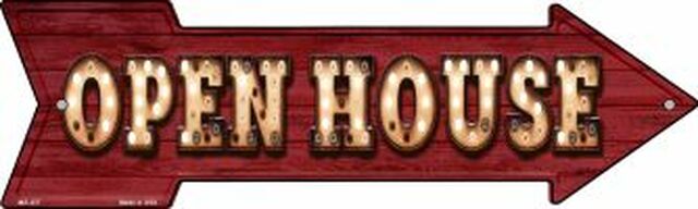 Open House Bulb Letters Metal Arrow