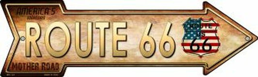 American Flag Route 66 Metal Arrow