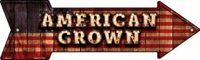 American Grown Bulb Letters Metal Arrow