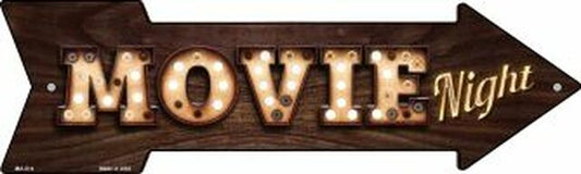 Movie Night Bulb Letters Metal Arrow