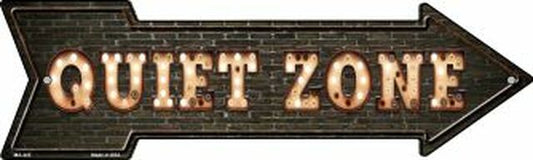 Quiet Zone Bulb Letters Metal Arrow