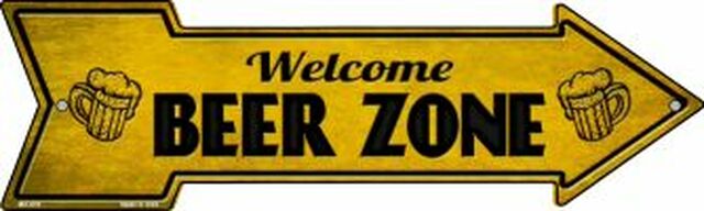 Welcome Beer Zone Metal Arrow