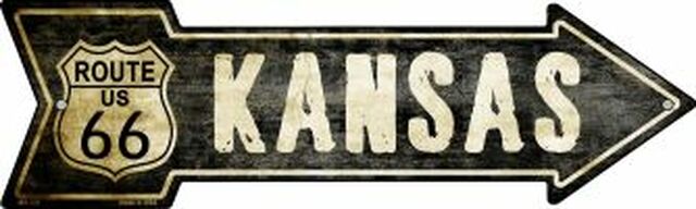 Vintage Route 66 Kansas Metal Arrow