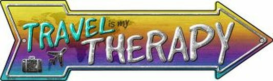 Travel Is My Therapy Metal Arrow