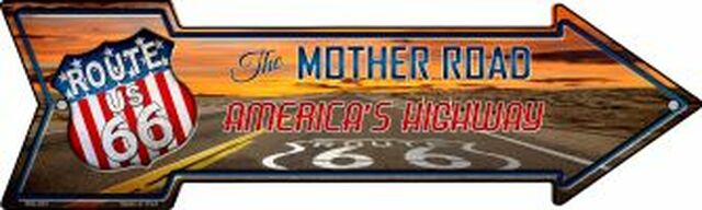 Route 66 With Sunset Metal Arrow