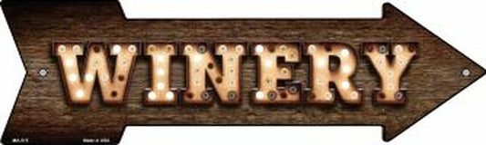 Winery Bulb Letters Metal Arrow