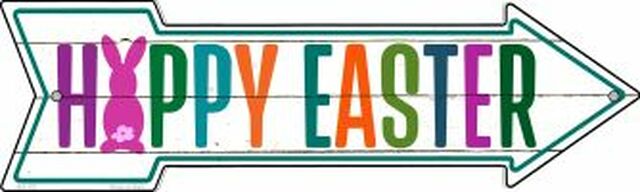 Happy Easter Metal Arrow