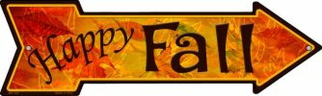 Happy Fall Metal Arrow