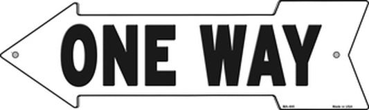 One Way Left Metal Arrow Sign