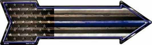 American Flag Thin Blue Line Metal Arrow