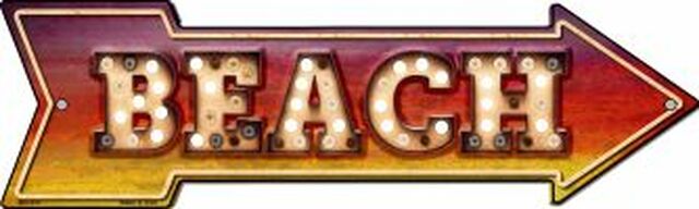 Beach Bulb Letters Metal Arrow