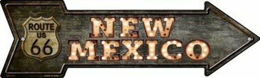 New Mexico Route 66 Bulb Letters Metal Arrow