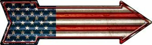 American Flag Corrugated Metal Arrow