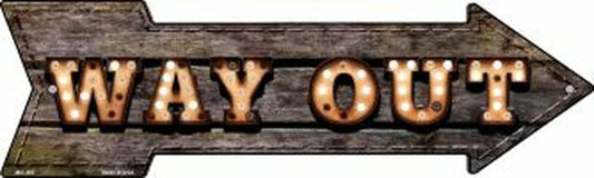 Way Out Bulb Letters Metal Arrow