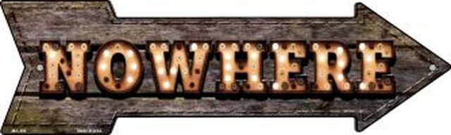 Nowhere Bulb Letters Metal Arrow