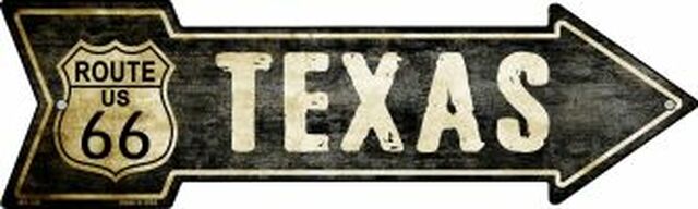 Vintage Route 66 Texas Metal Arrow
