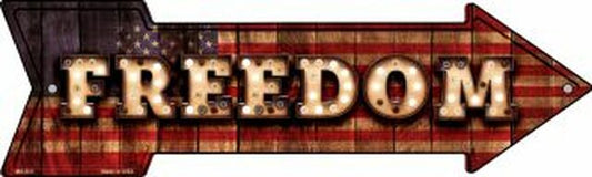 Freedom Bulb Letters Metal Arrow