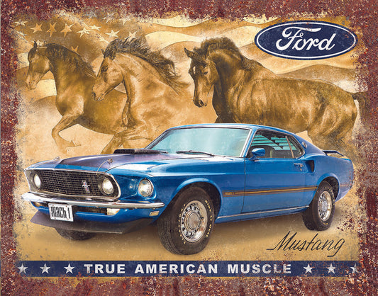 Mustang Flag "True American Muscle"