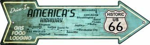 Americas Highway Drive In Metal Arrow