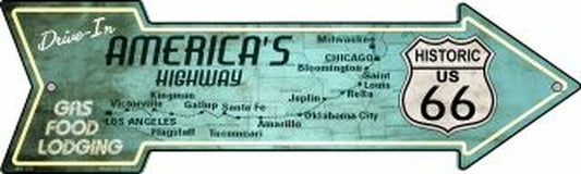 Americas Highway Drive In Metal Arrow