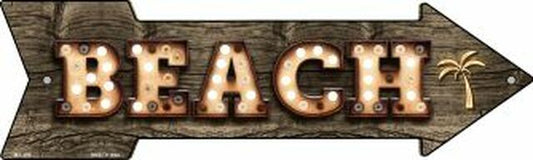 Beach With Trees Bulb Letters Metal Arrow