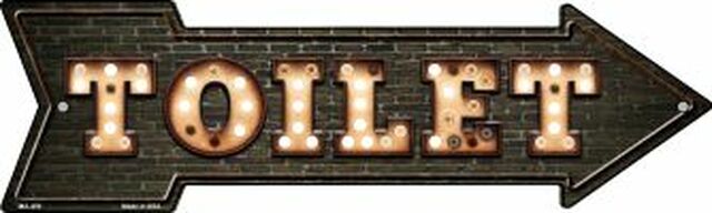 Toilet Bulb Letters Metal Arrow