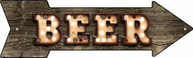 Beer Bulb Letters Metal Arrow