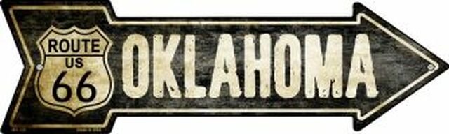 Vintage Route 66 Oklahoma Metal Arrow