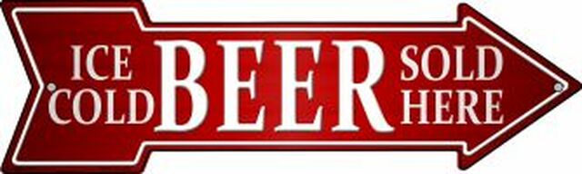Ice Cold Beer Sold Here Metal Arrow