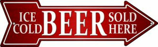 Ice Cold Beer Sold Here Metal Arrow
