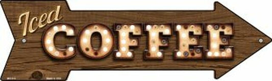 Iced Coffee Bulb Letters Metal Arrow