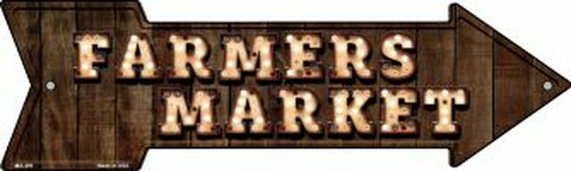 Farmers Market Bulb Letters Metal Arrow