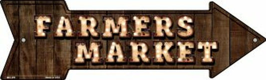 Farmers Market Bulb Letters Metal Arrow