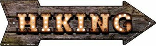 Hiking Bulb Letters Metal Arrow