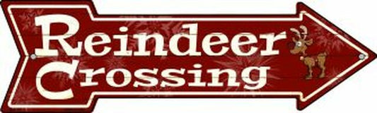 Reindeer Crossing Metal Arrow