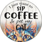 Sip Coffee And Pet Cat - metal sign wall decor