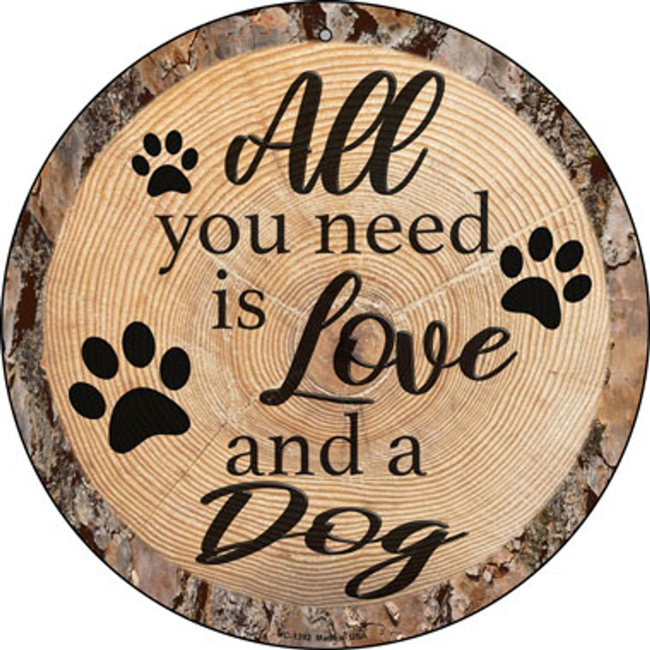 Love and a Dog Metal Sign