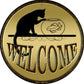 Welcome With Cat - metal sign wall decor