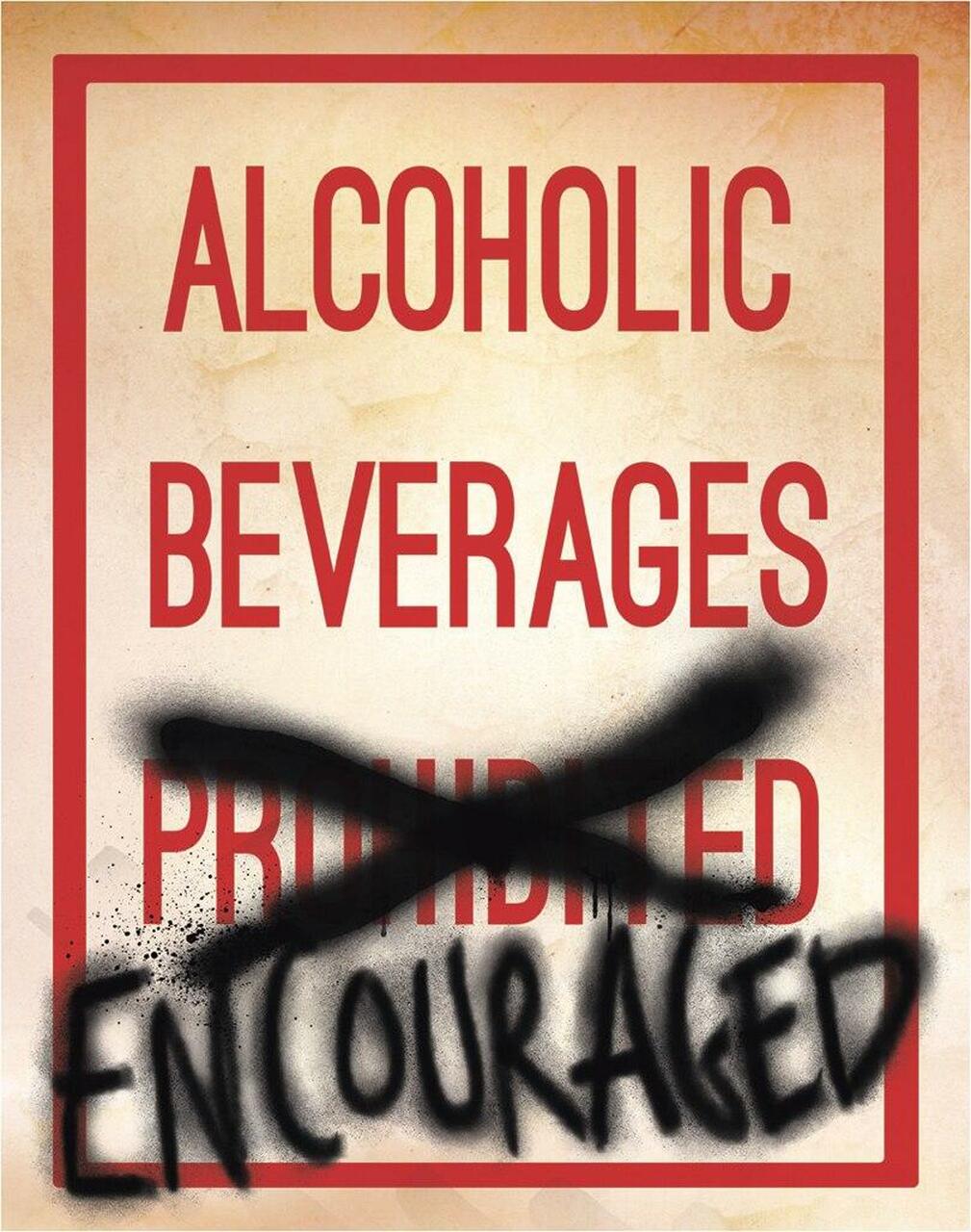 Alcoholic Beverages - tin sign wall decor