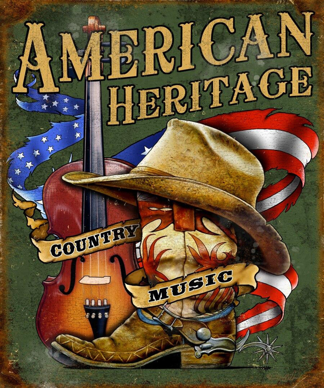 American Country - tin sign wall decor