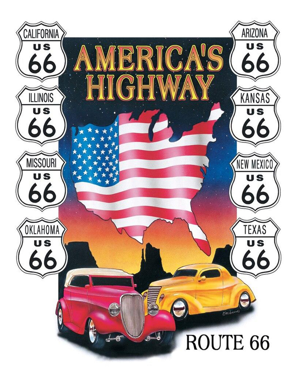 America's Highway - tin sign wall decor