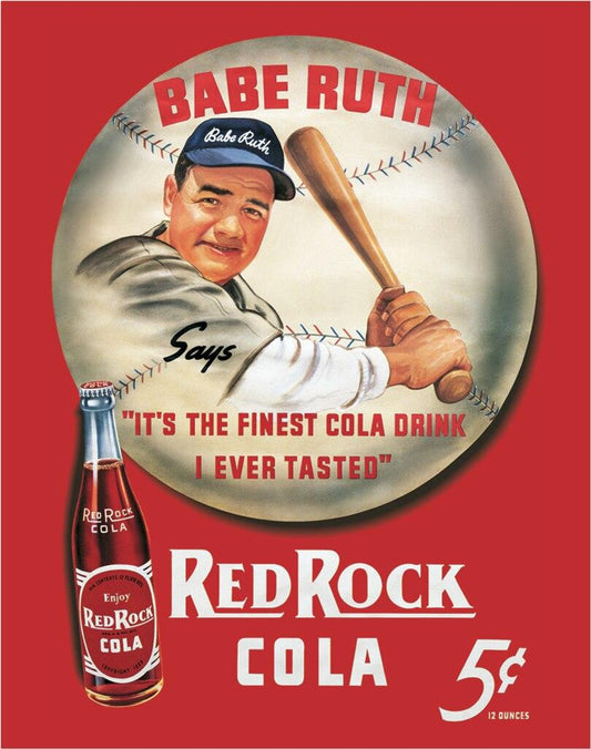 Babe Ruth - Red Rock Kola - tin sign wall decor