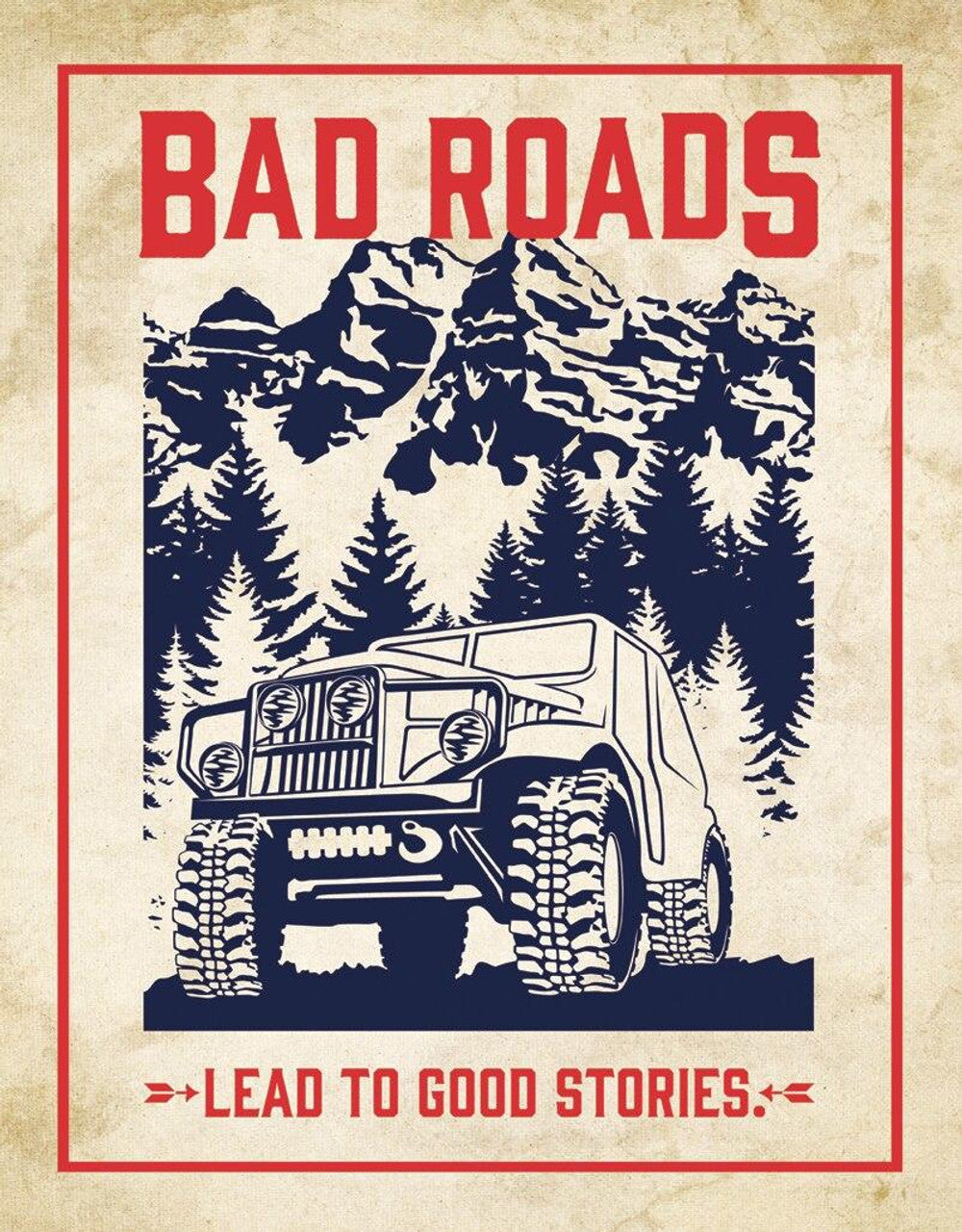 Bad Roads - tin sign wall decor