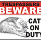 Cat on Duty - tin sign wall decor