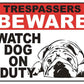 Dog on Duty - tin sign wall decor