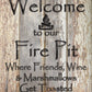 Fire Pit - tin sign wall decor
